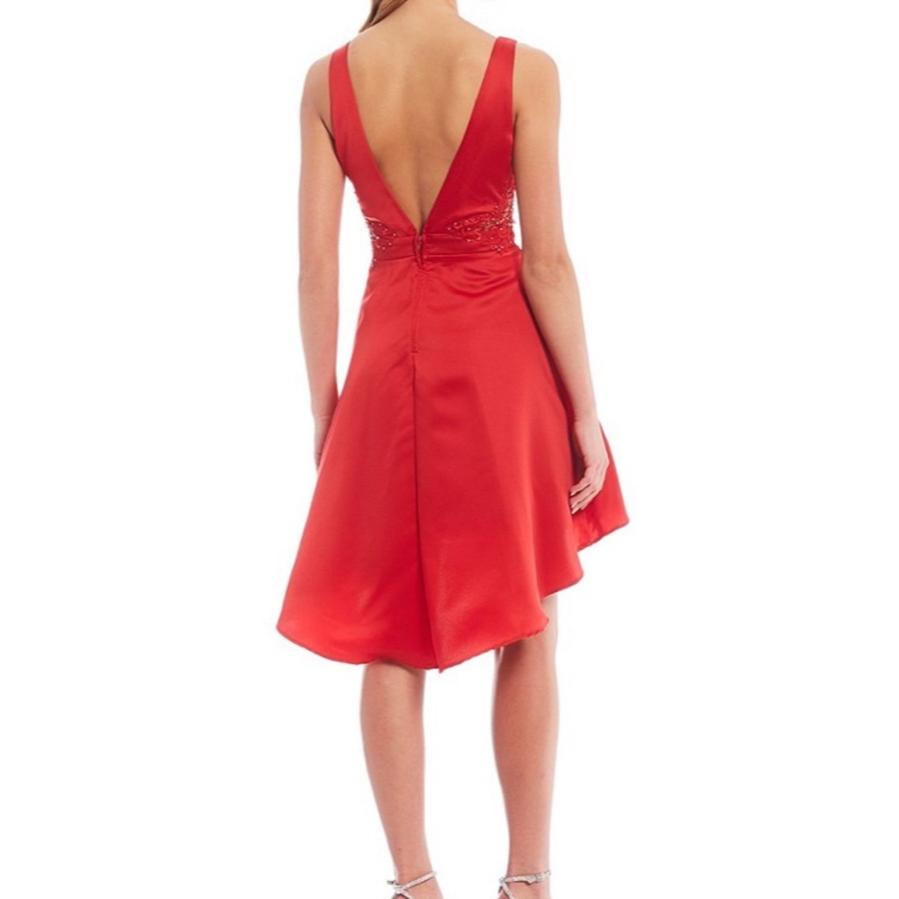 BNWT Sleeveless Side Crochet Satin High-Low Dress - Picture 3 of 6